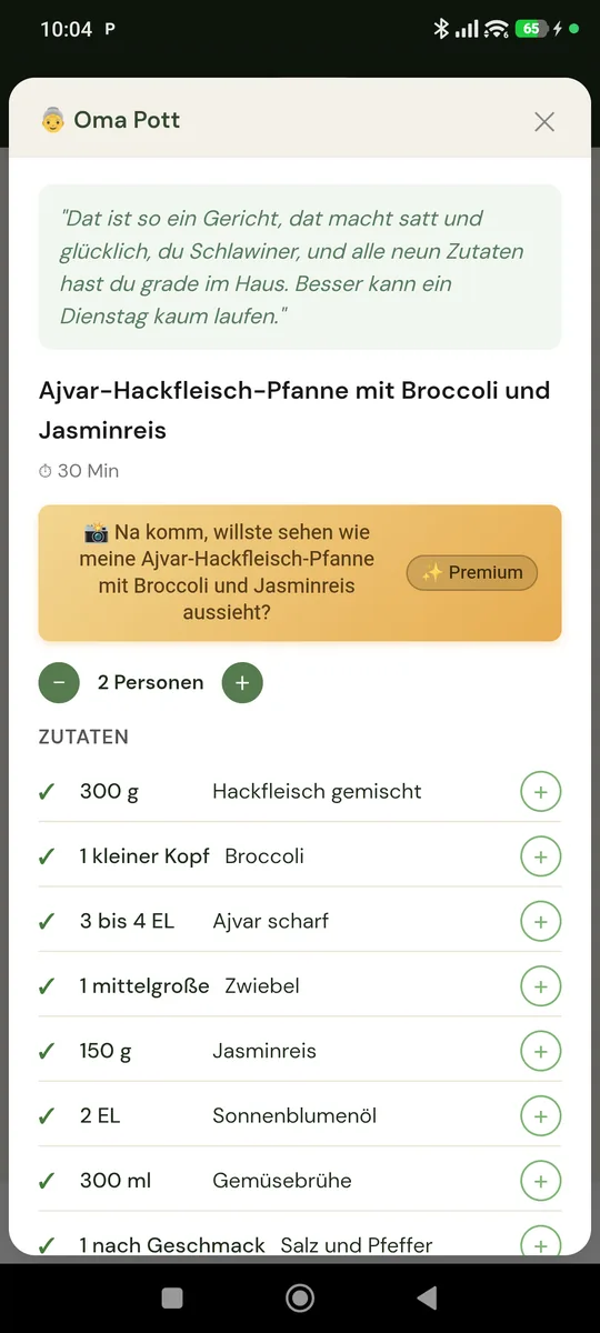 Oma Pott schlägt ein Rezept vor